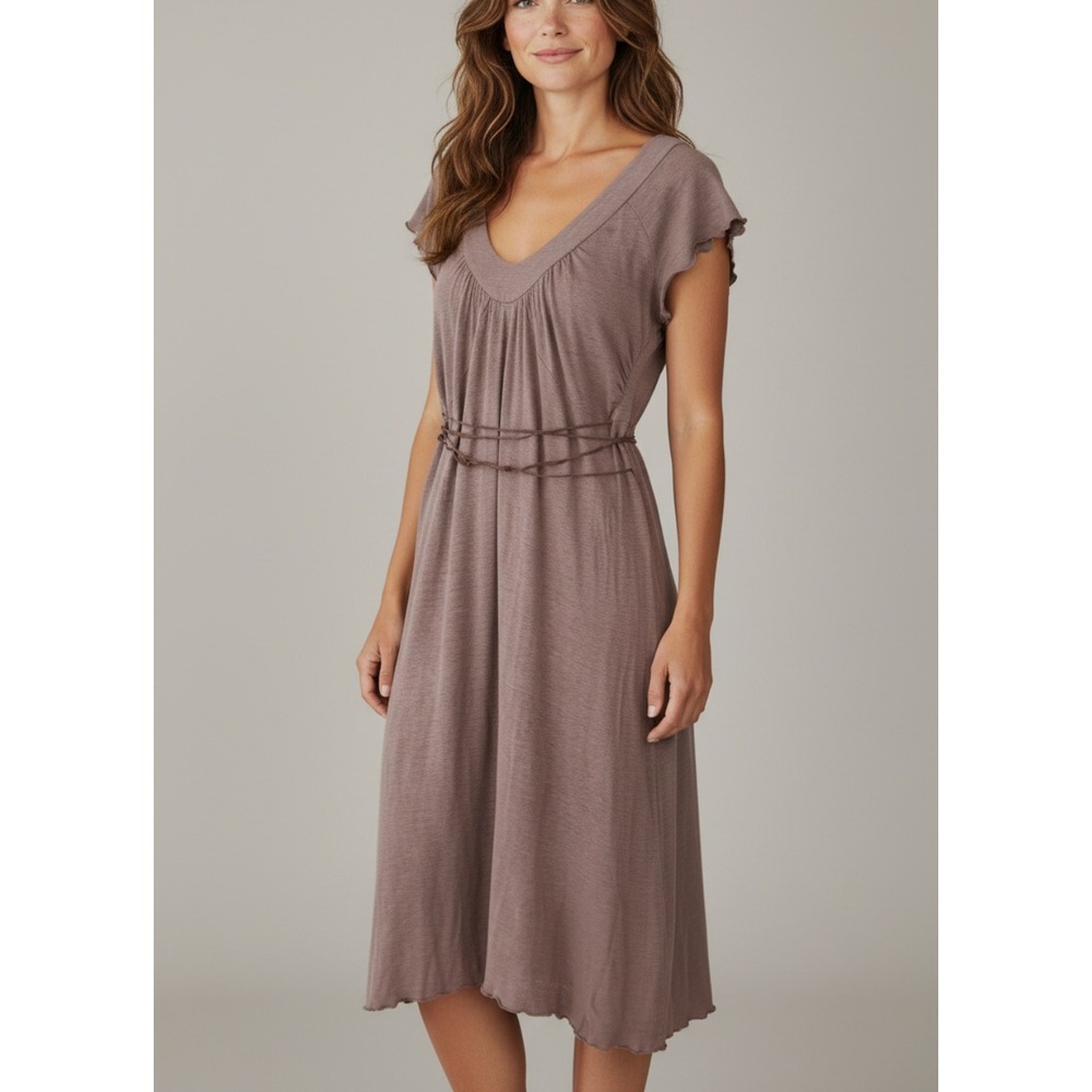 Margaret O'Leary Linen Blend Dress in Brown Size Large